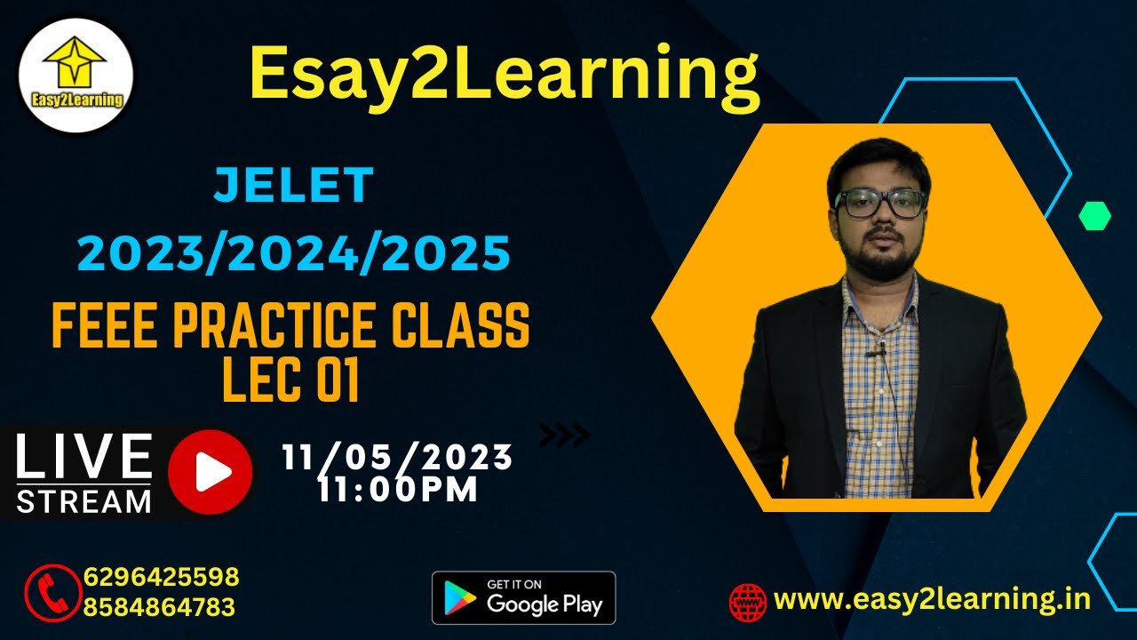 JELET 2023/2024 FEEE Practice Class | Lec 01 | Basic Electrical & Circuit | By David Das