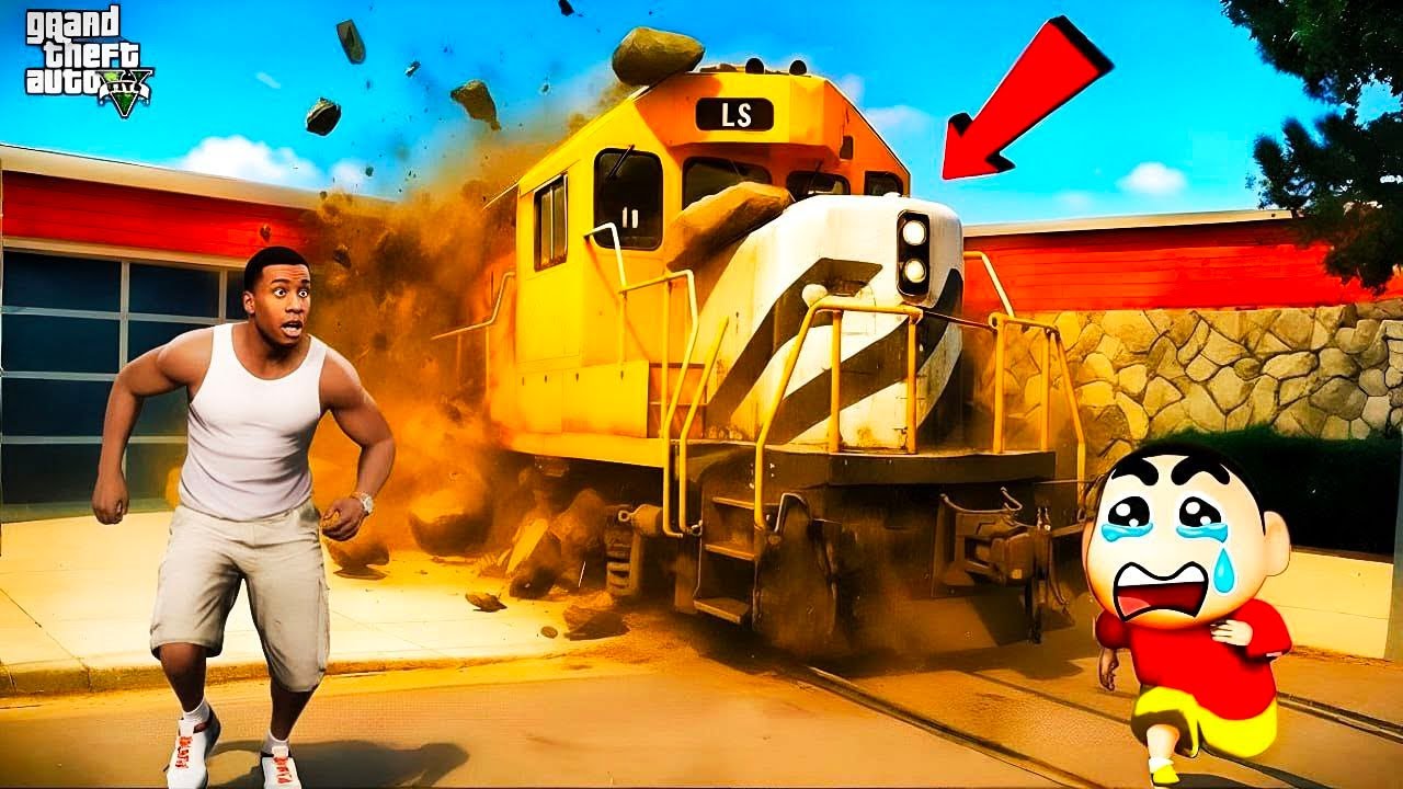 GTA 5: Shinchan & Franklin Try to Stop GHOST TRAIN in Los Santos! 😱 | GTA Rajesh