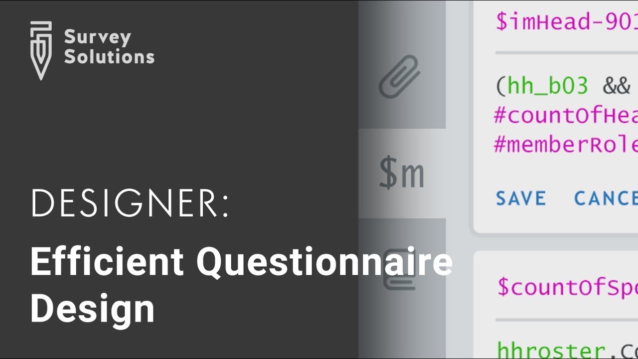 Efficient Questionnaire Design (Self-keyword, Macros, Variables, and e.c.)