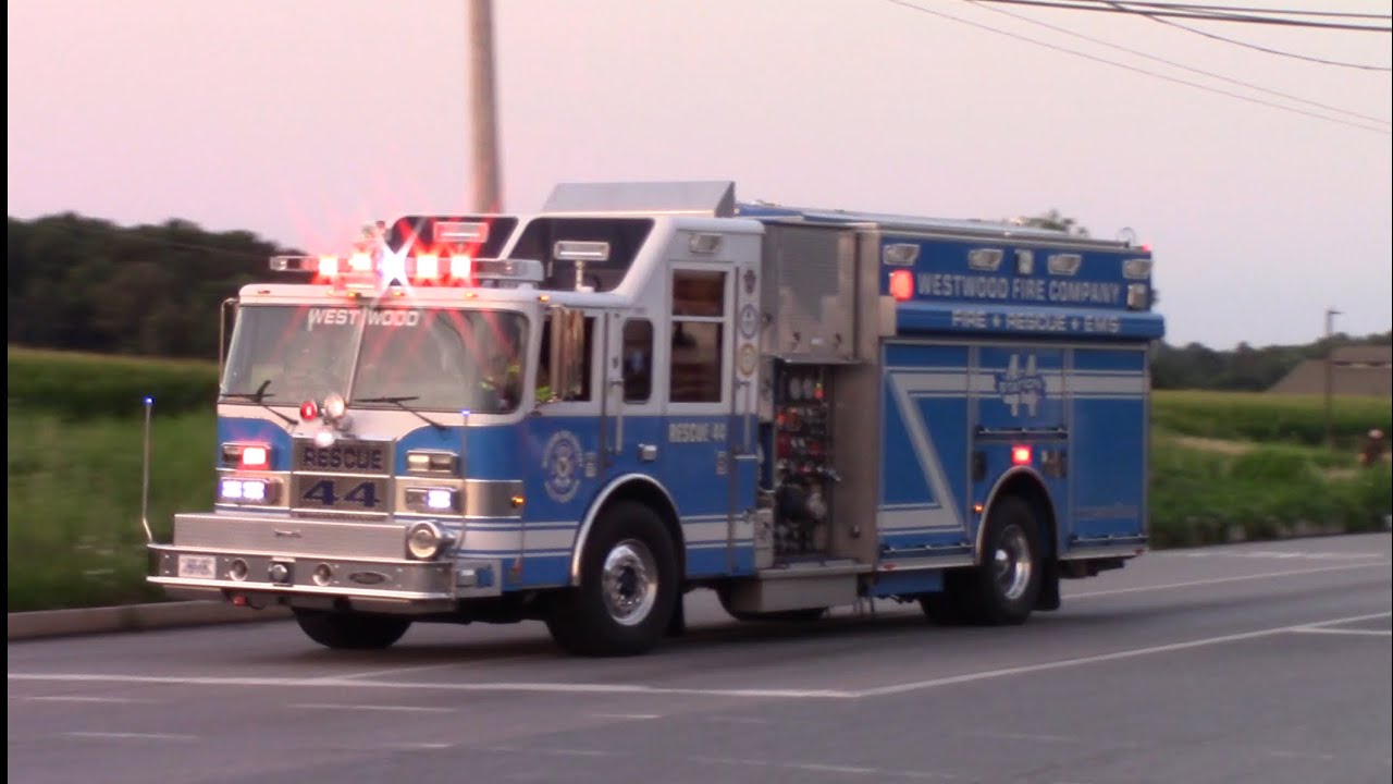 Westwood Fire Company Rescue 44 and Modena Fire Company Engine 37 Responding