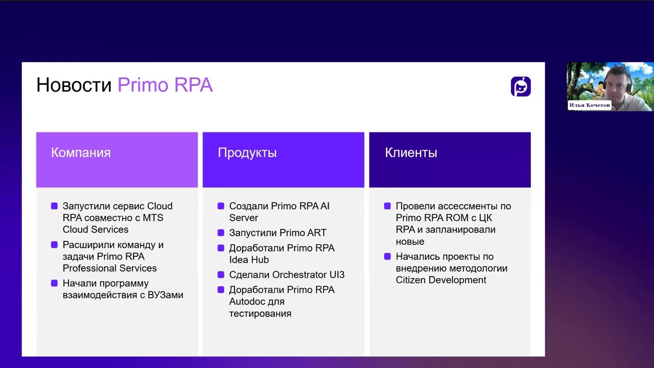 Митап сообщества Primo RPA. Сентябрь 2024