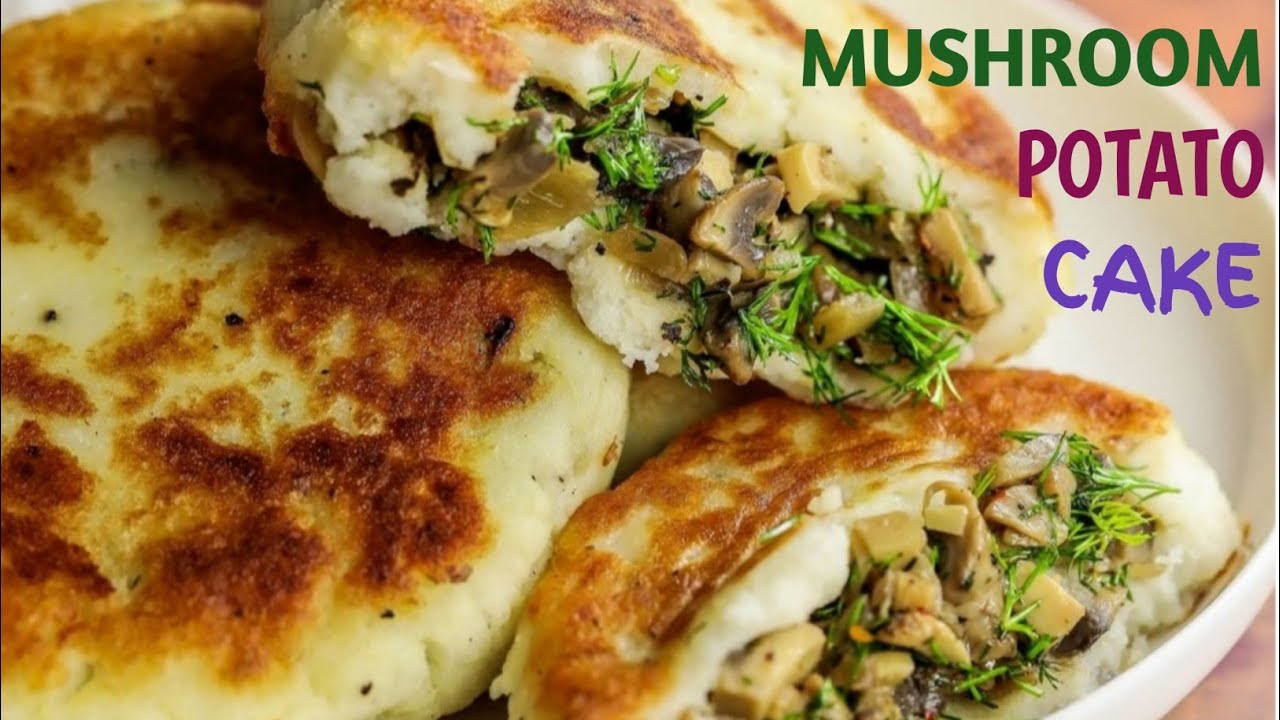 Mushroom Stuffed Potato Cakes|Potato Pockets|Mashed Potato PanCakes|VeganMushroom StuffedPotatoCakes