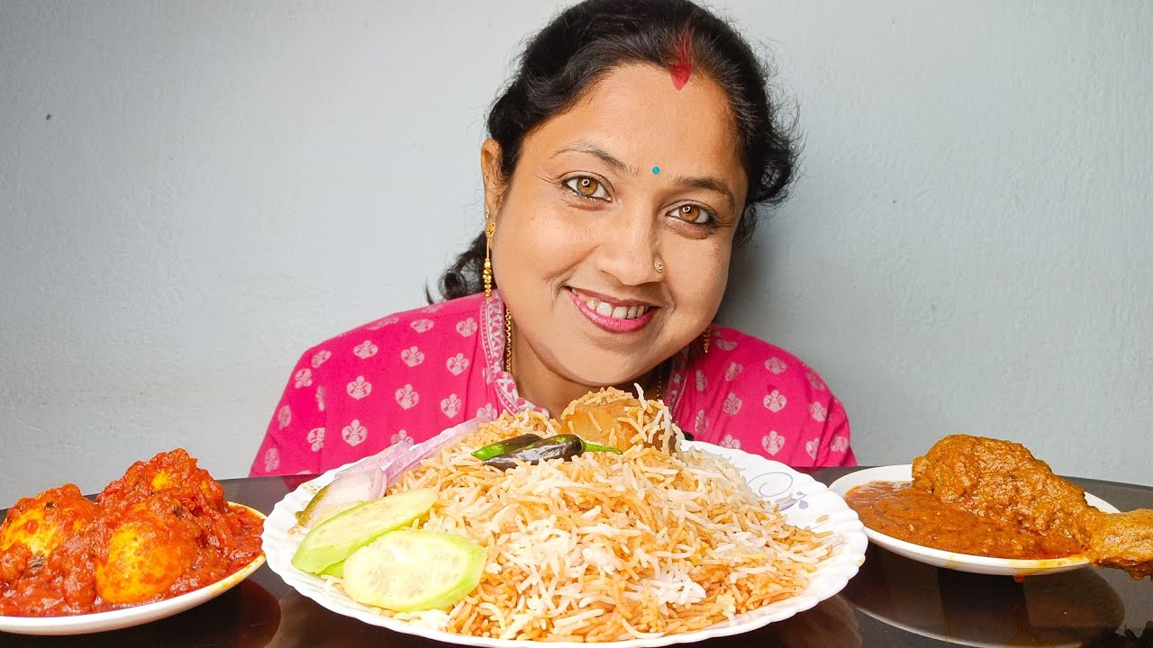 Eating Show II Alu Biryani, Chicken Chap , Egg Masala🔥🔥