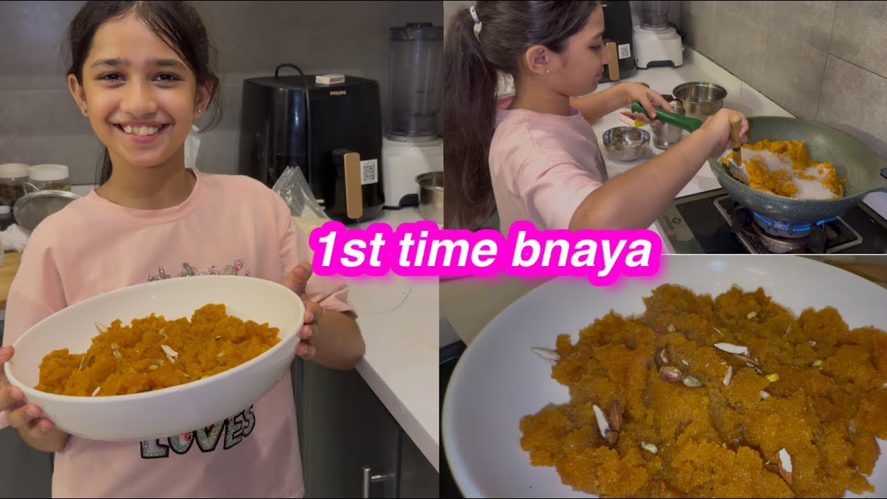 1st time bnaya Tayyaba ny suji ka halwa | Sitara yaseen vlog