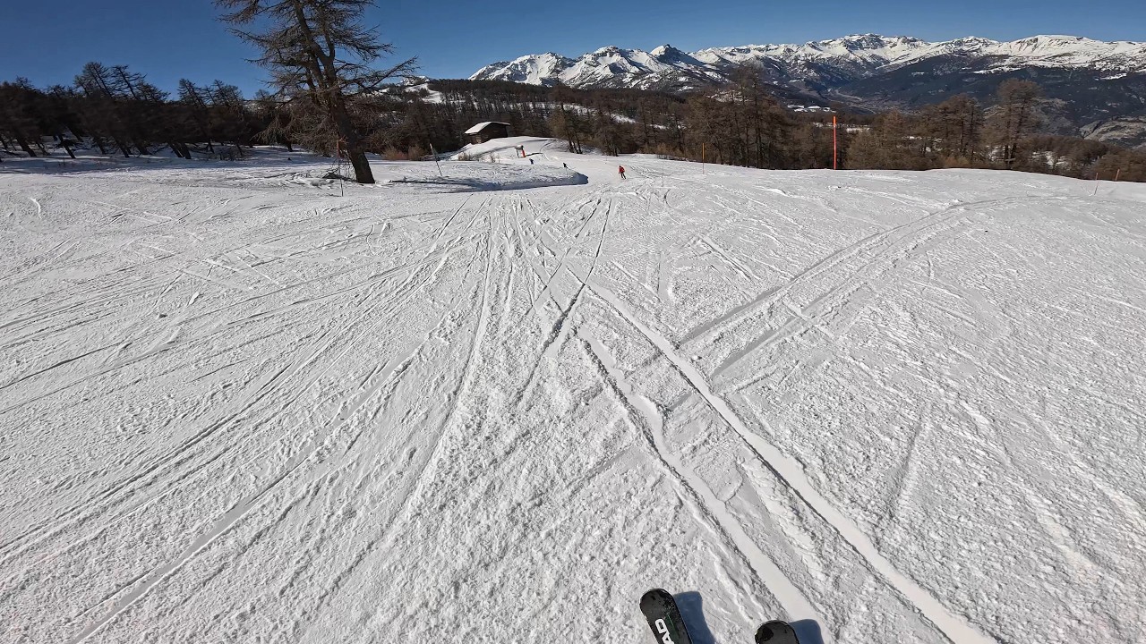Skiing. Bright Sunlight. Italy