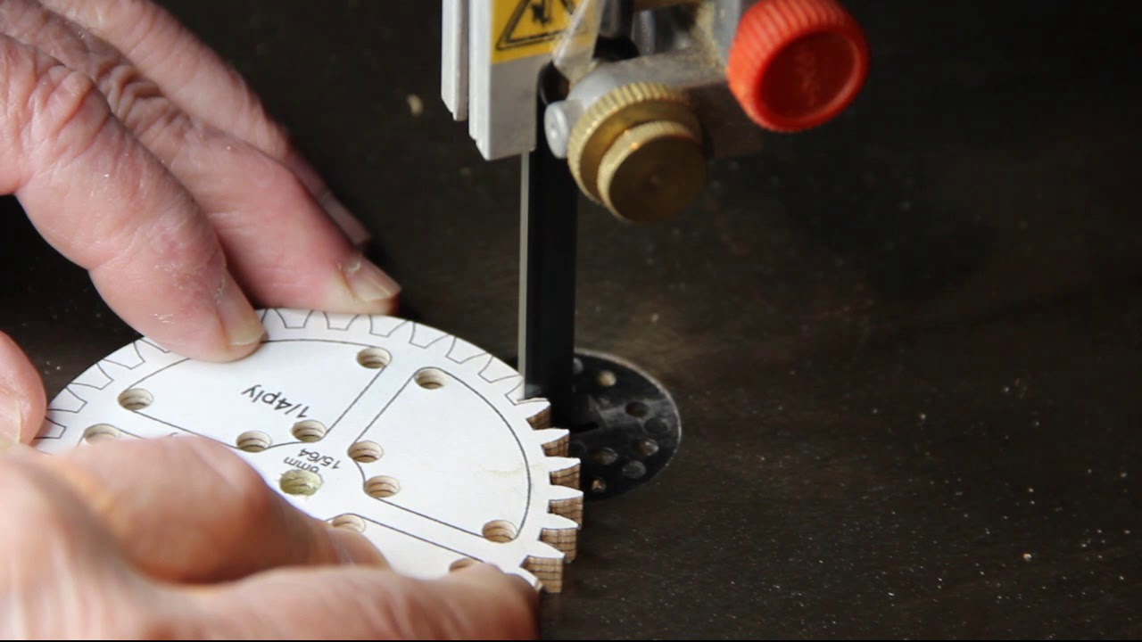 Cutting gears for a wooden clock.mp4