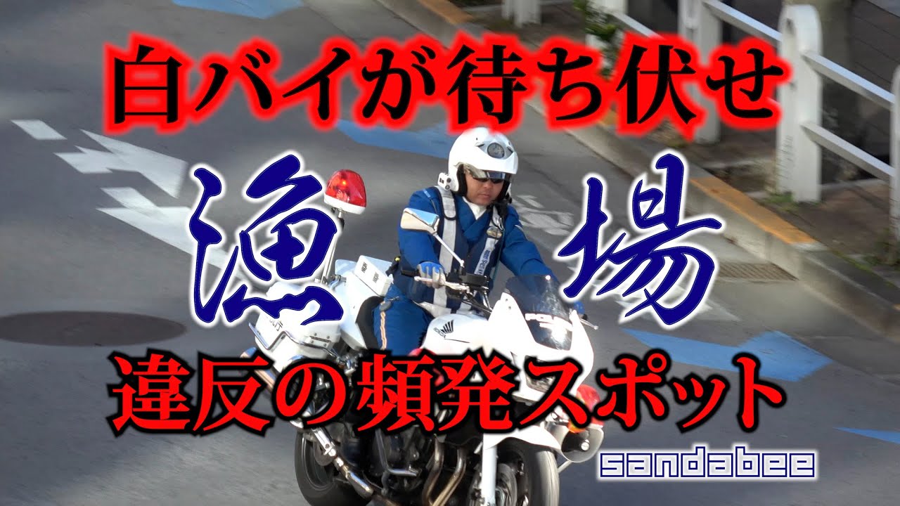 白バイが漁場（違反の頻発ポイント）で待ち伏せ検挙