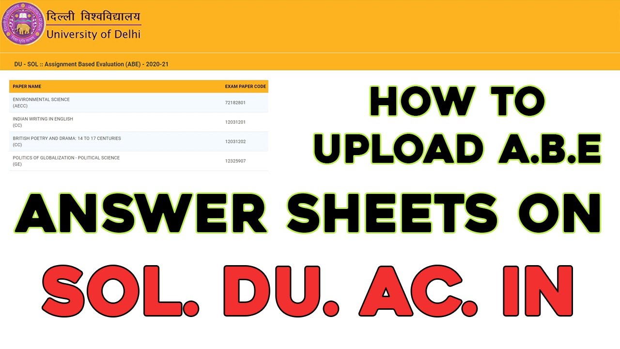 How To Upload ABE 2nd Semester Answer Sheets 2021 | DU SOL ABE 2nd Semester UG | #programster #DUSOL