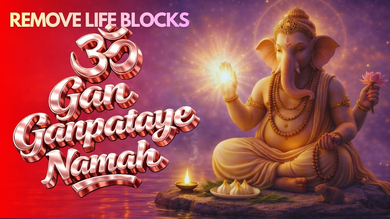 🕉 Om Gan Ganpataye Namah 108 Times (Fast) | Powerful Ganesh Mantra for Success & Obstacle Removal
