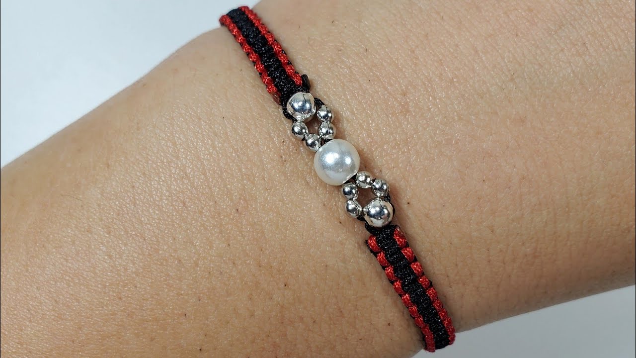 DIY Pulsera con hilo chino y abalorios fácil y rápida | Easy macramé | Pulseras de Moda
