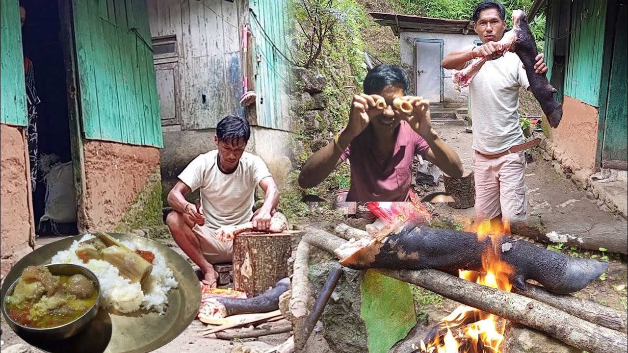 Buff Leg Cutting and Cooking Village Style//Buff Leg soup Recipe//@WowVillageLife