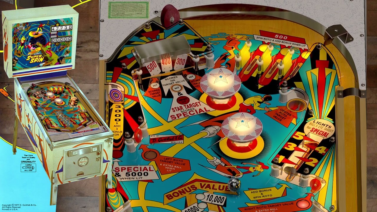 Super Spin (Gottlieb 1977) by EMUnderdogs: Visual Pinball X (VPX)