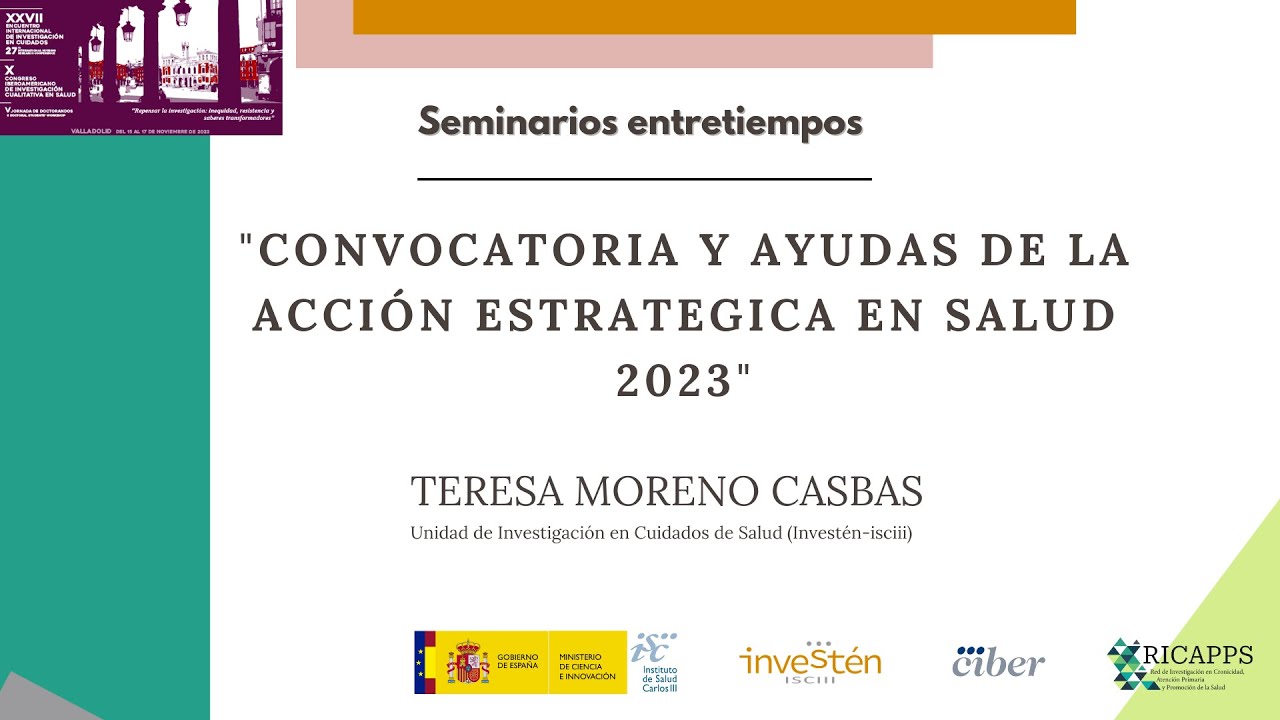 Convocatorias y ayudas de la AES 2023 en el Instituto de Salud Carlos III.- Seminarios entretiempos