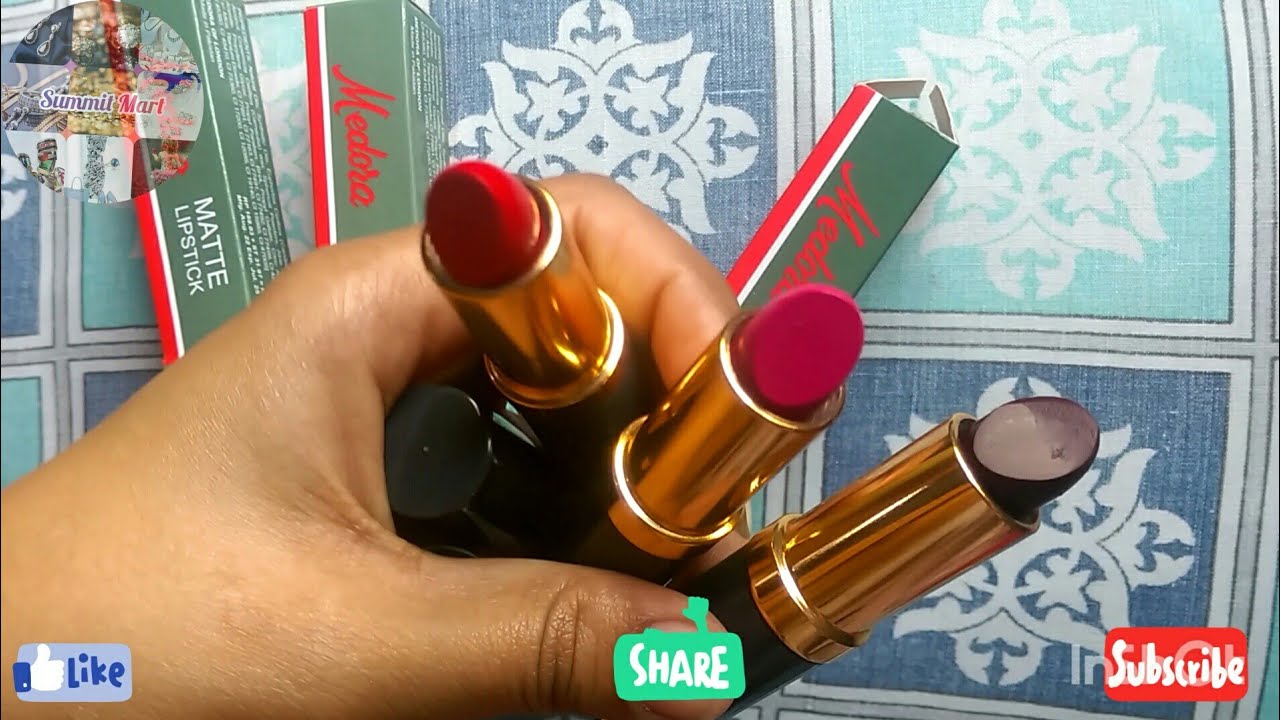 Branded Medora matt lipstick red maroon and full fochsia  lipstick .