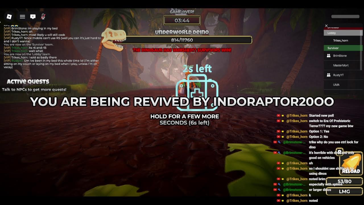 Primal Pursuit TRIKES_HORN & SURVIVORS VS DINOS!!!! (PART 23) (ft:@Brimstone-d3v)