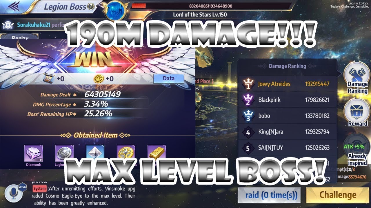 Legion Boss 190M DAMAGE! with Divine Cloth Ikki | Saint Seiya: Awakening
