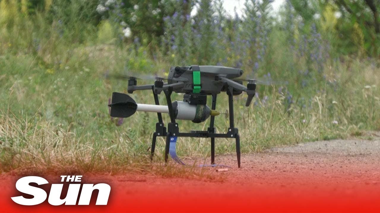 Ukrainian soldiers train dropping grenades with 'drone for dummies'