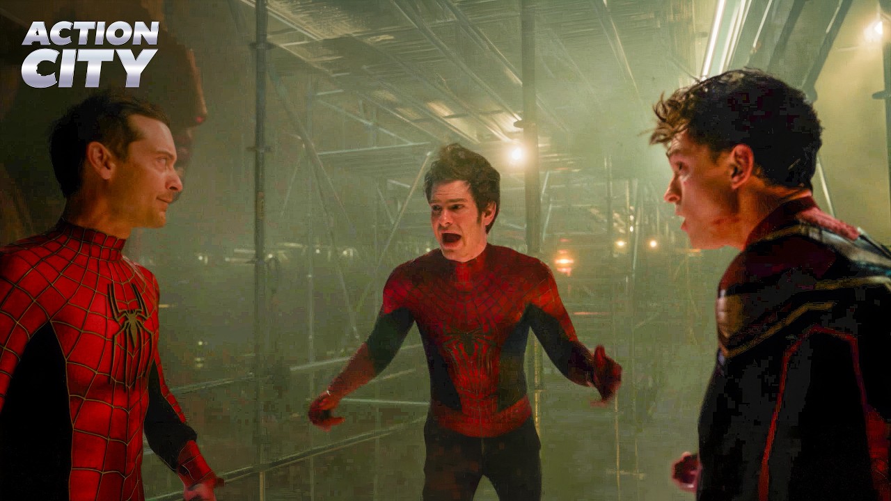 Three Spider-Men Team Up | Spider-Man: No Way Home (Tom Holland, Tobey Maguire, Andrew Garfield)