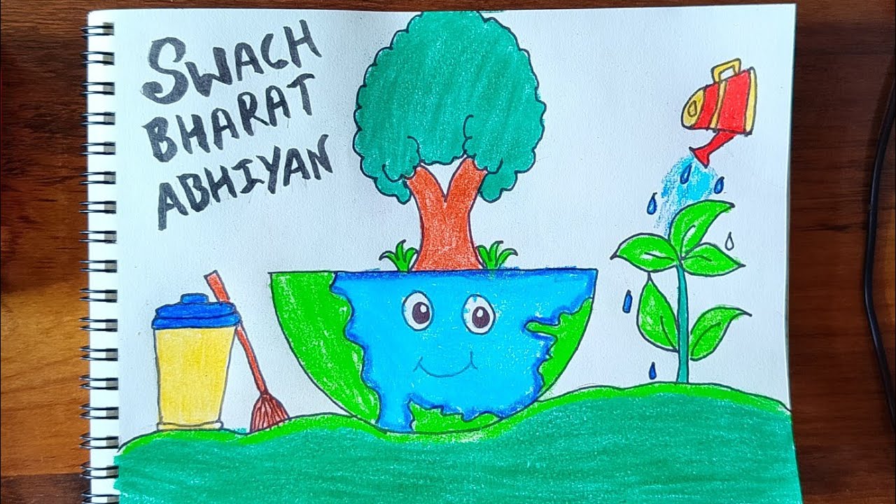 Swach Bharat abhiyan drawing ।। easy poster drawing for school ।।