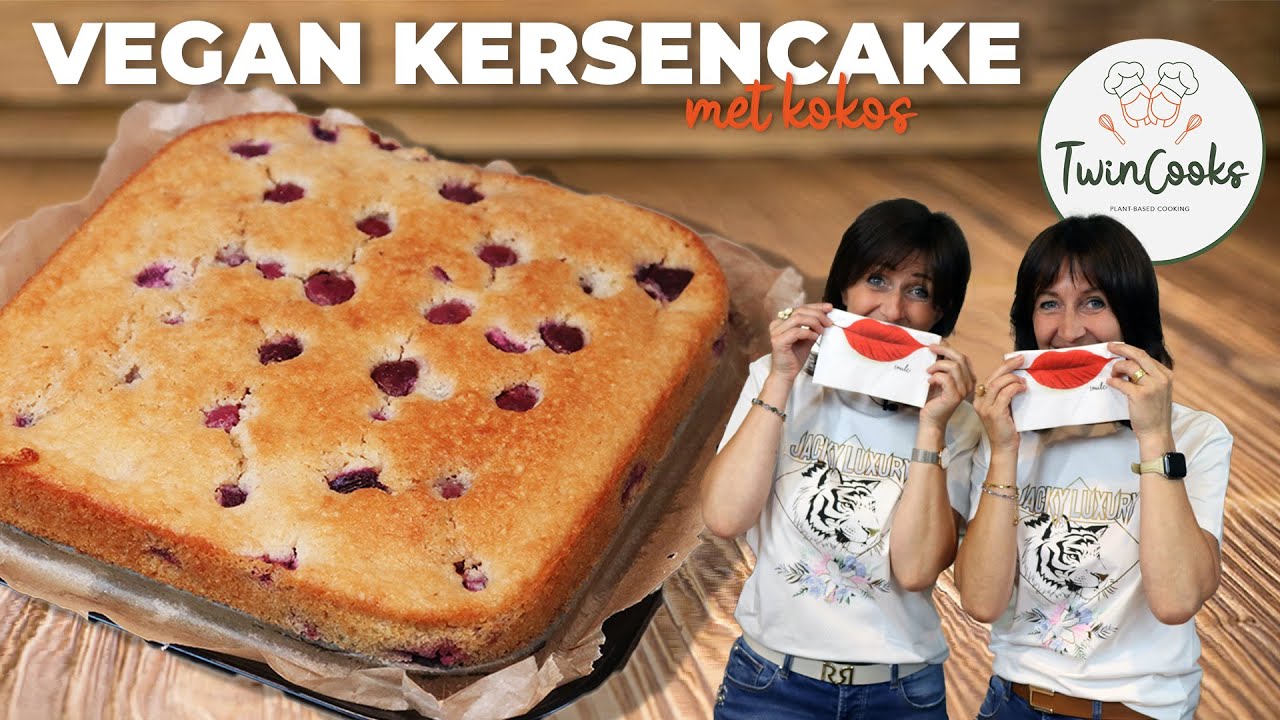 Vegan cake met kersen en kokos | snel en makkelijk!