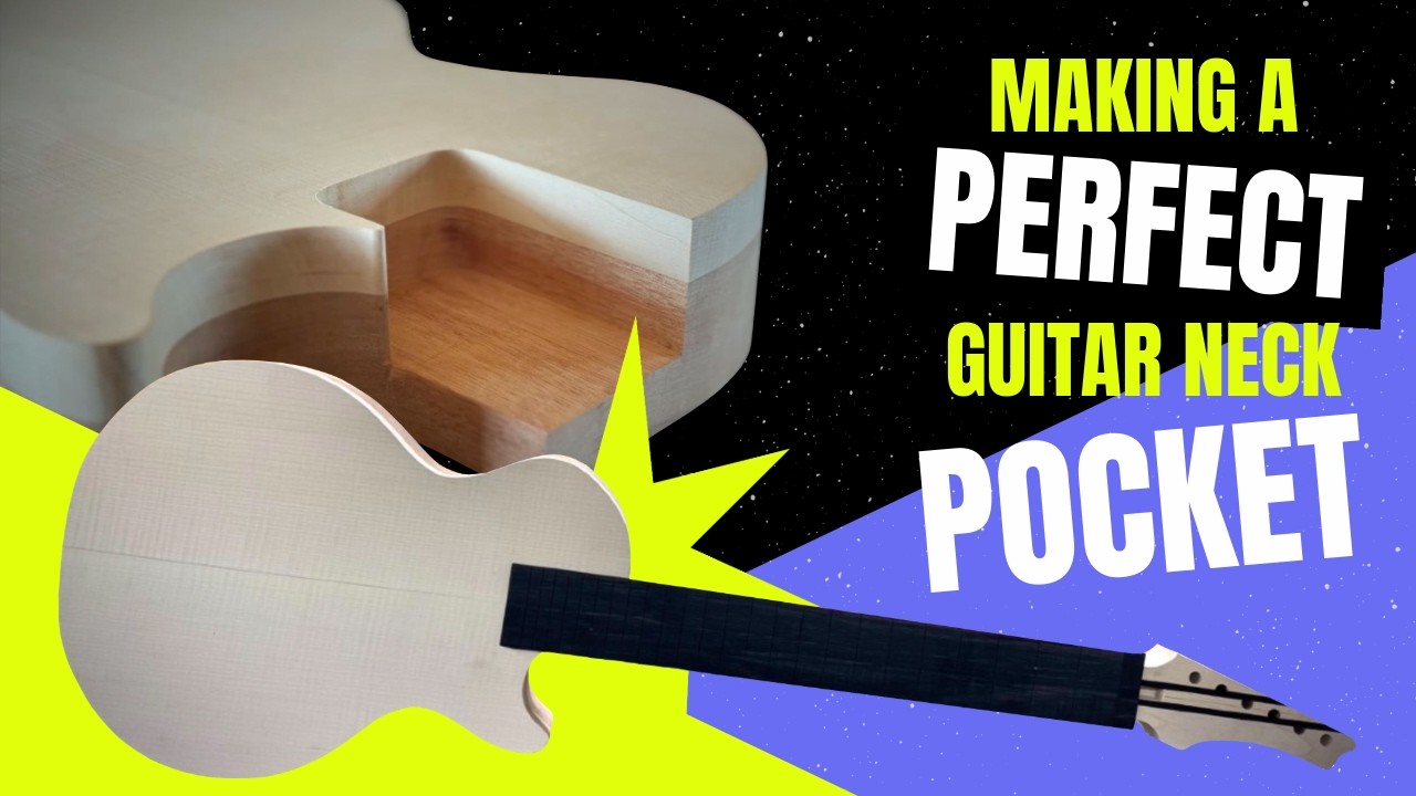 How to cut a guitar neck pocket & radius a fretboard - Ep. 4 - Irish Luthier builds Custom Les Paul