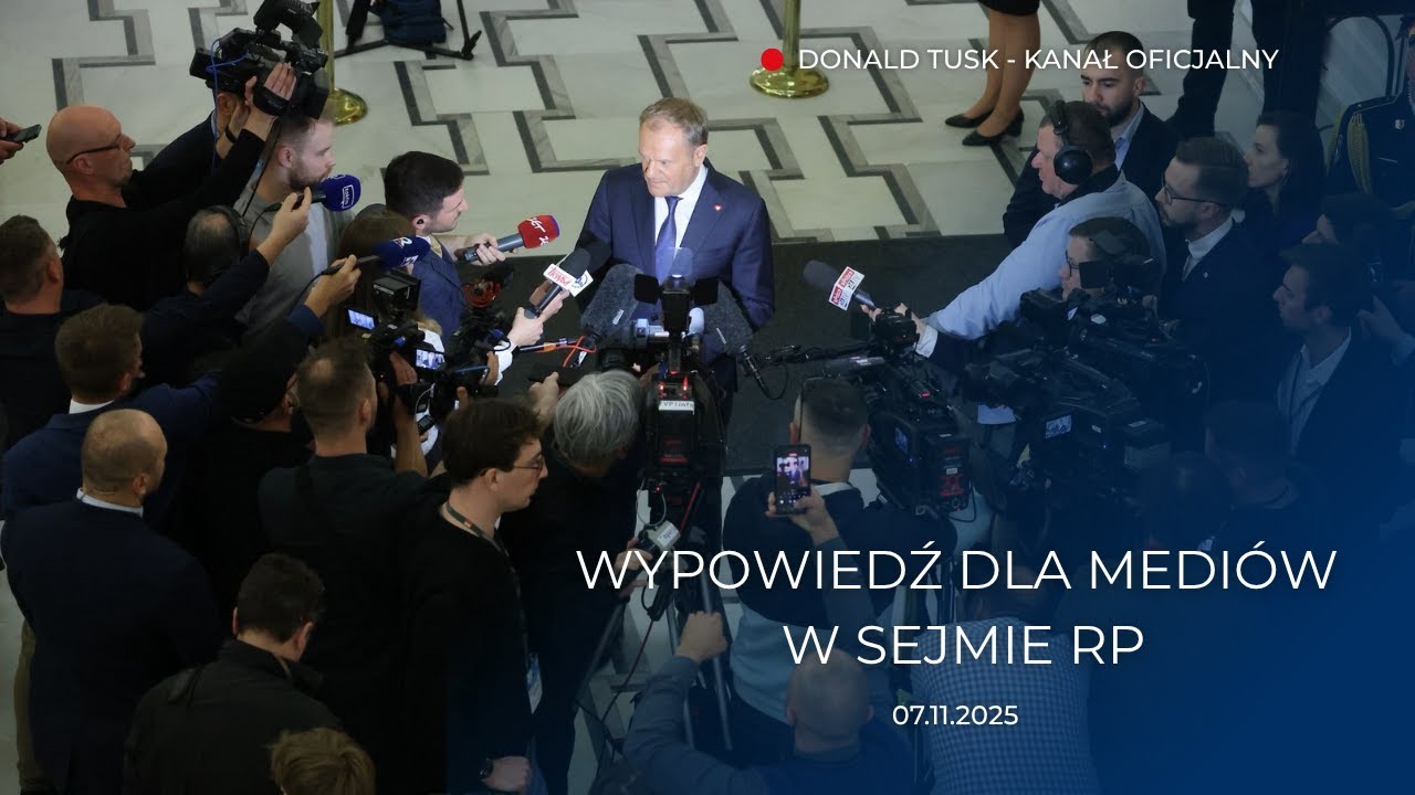 Donald Tusk: Wypowiedź dla medi&oacute;w w Sejmie RP, 07.11.2025