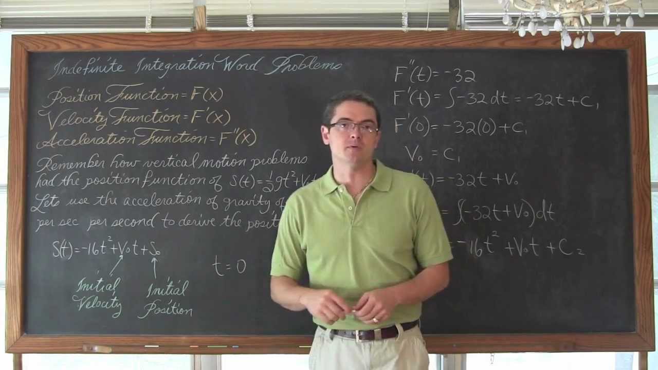 Indefinite Integration Word Problems Calculus 1 AB