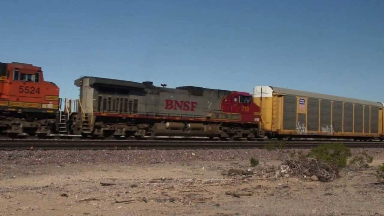 BNSF autoracks at Ash Hill, Ca