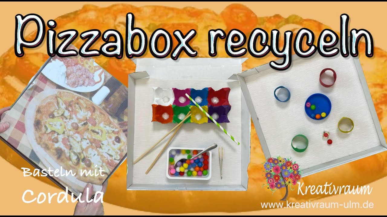Pizzabox recyceln - Geduldspiele selber herstellen - Bastelnmit Cordula