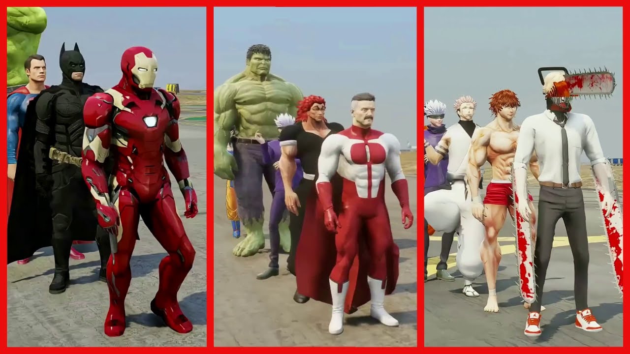 Dc vs Marvel Superhero Mega Battle #86 –#GTA5 #Hulk #Thor #Superman #Spiderman #Ironman #Betman