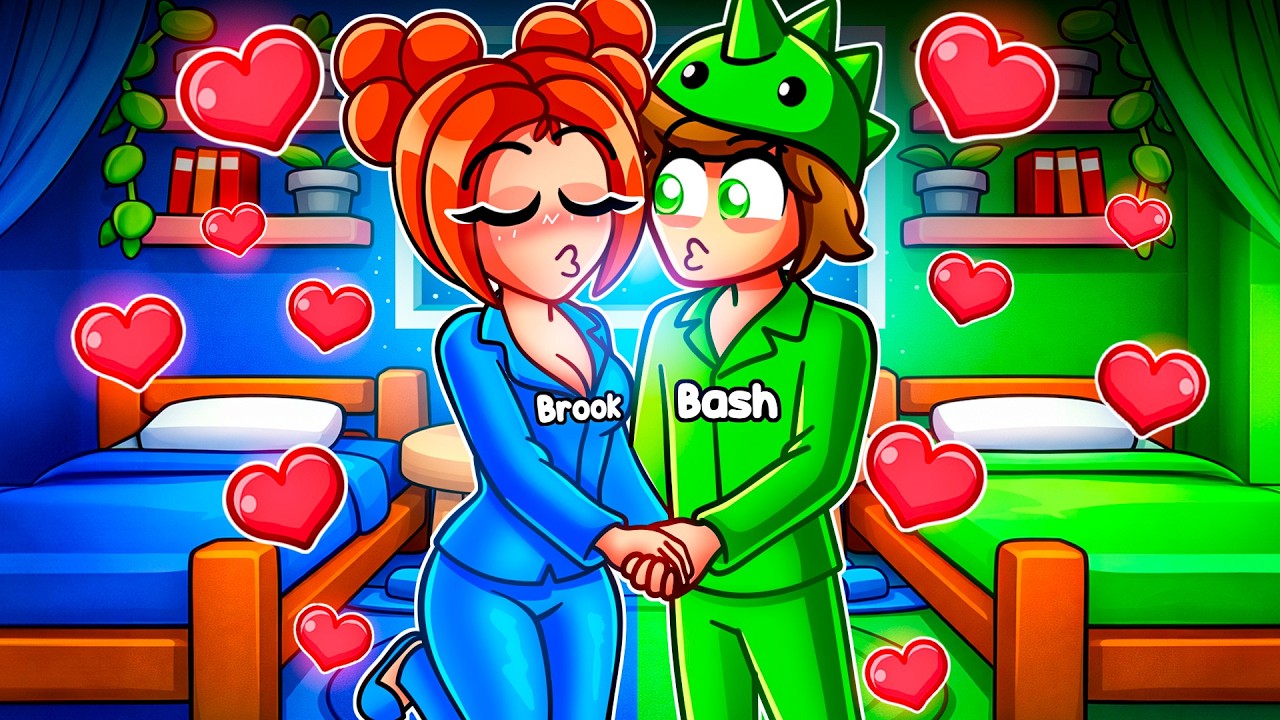 Brook Kisses BASH AT A SLEEP OVER In Roblox!
