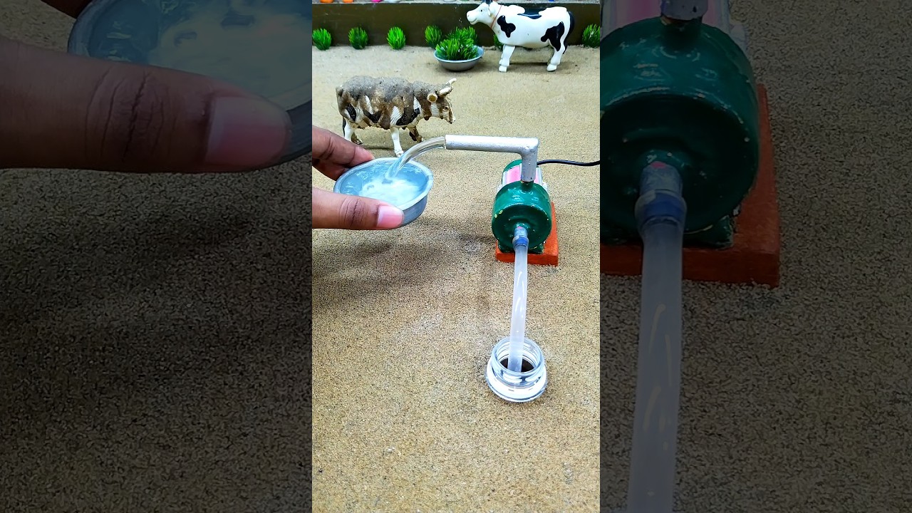 Diy how to make mini motor water pump project and cow bath videos #minitractor #shorts #diy  # 354