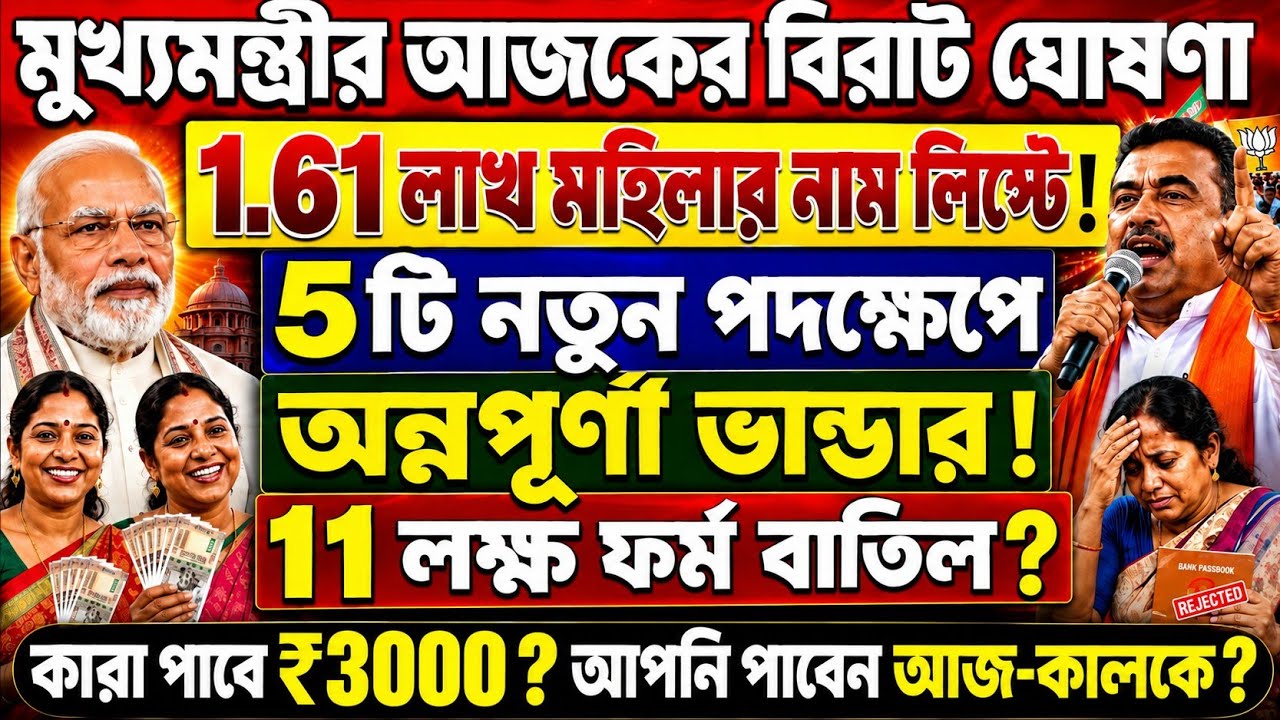 Annapurna Bhandar বিরাট ঘোষণা:Annapurna Bhandar ₹3000 payment | Annapurna Bhandar September Payment 