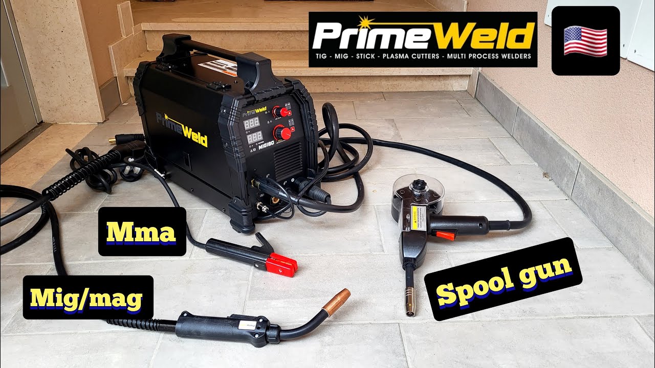 SALDATRICE PRIMEWELD MIG 180 + SPOOLGUN (ALLUMINIO) | MMA/MIG MAG/FLUX CORE/ALLUMINIUM | FROM USA