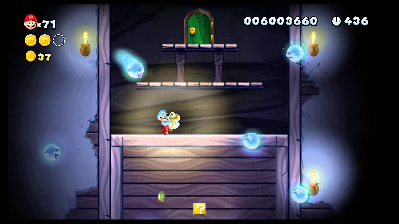 [WiiU] New Super Mario Bros U Mundo 5 (Jungla Sirope) Nivel Boo (El laberinto tenebroso) Secreto