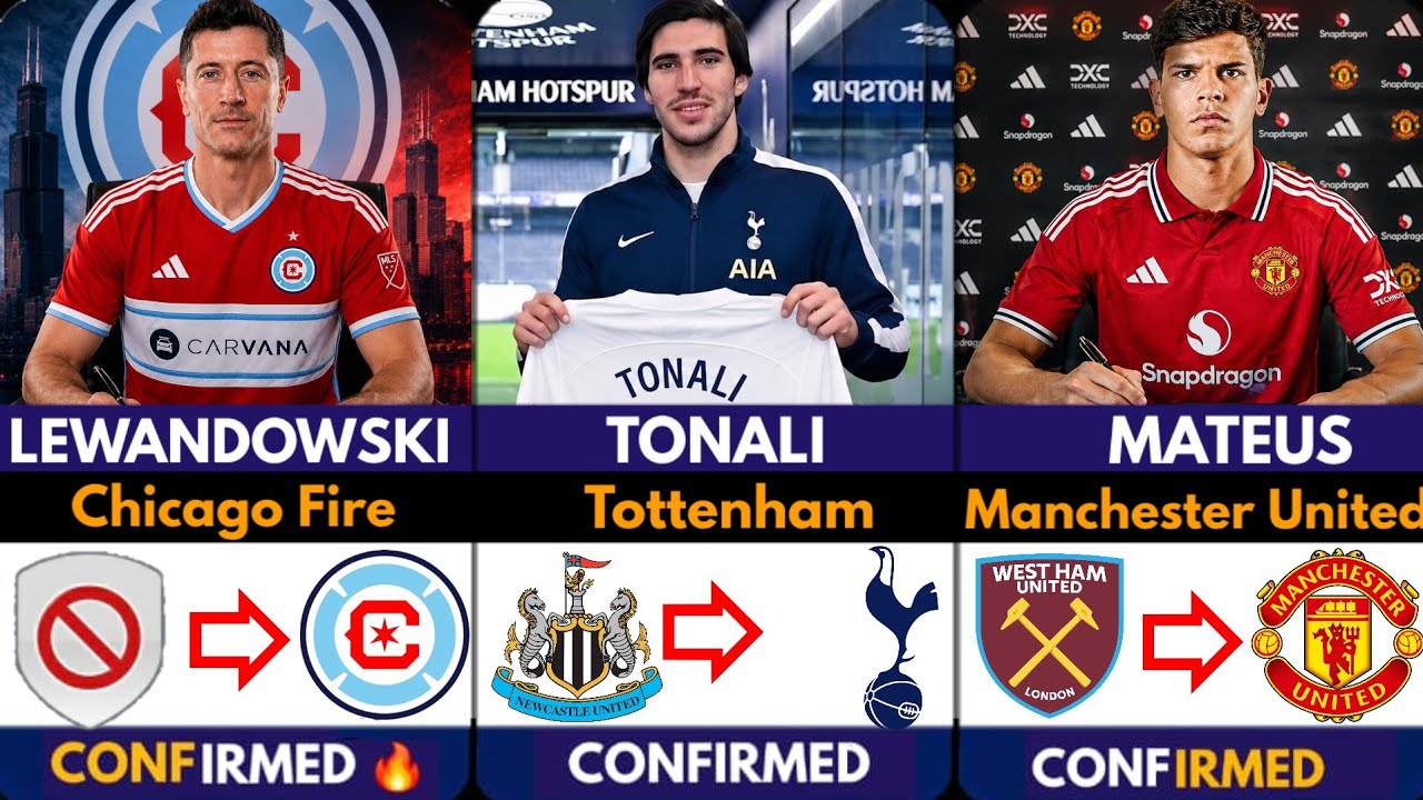 🚨LATEST CONFIRMED TRANSFER NEWS AND RUMOURS TRANSFER NEWS 2026| Tonali 🔥 Mateus ⌛️, Lewandowski  ✅️ 