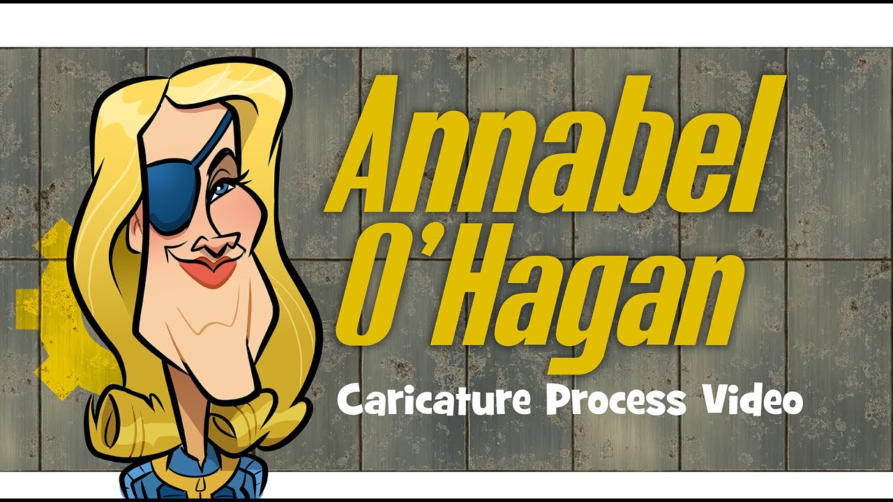 Annabel O'Hagan (Steph Harper from Fallout) Caricature art drawing process tutorial timelapse