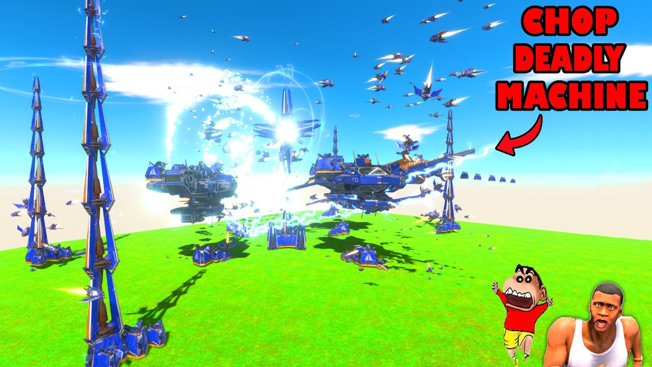 CHOP MEGA MACHINE vs SHINCHAN and AMAAN in Animal Revolt Battle Simulator