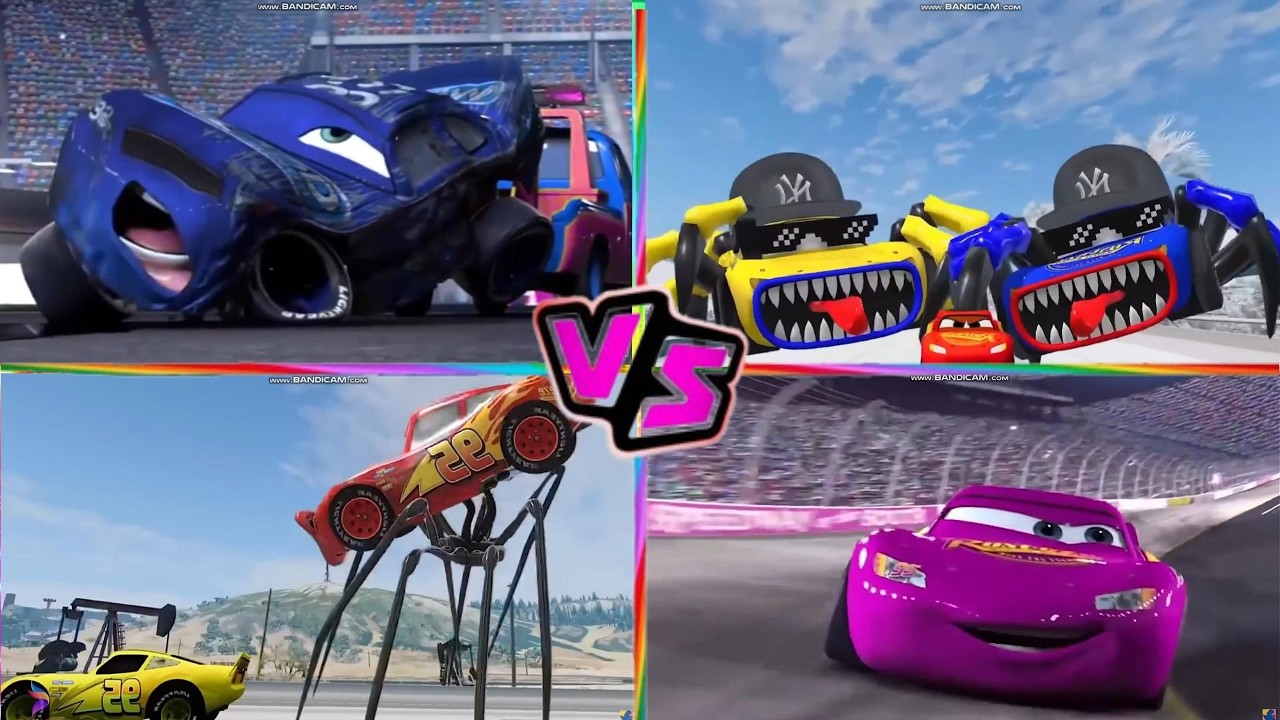 Lightning MCQueen vs Monster Cars  - Tiles Hop (COVER) #mcqueen #tileshop #TILES_HOPSUPER