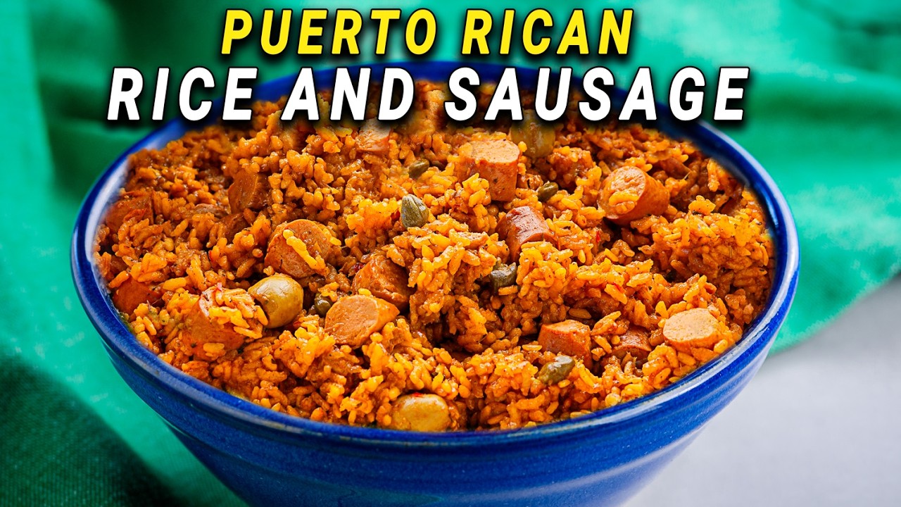 Puerto Rican Arroz con Salchichas (Rice with Sausages)