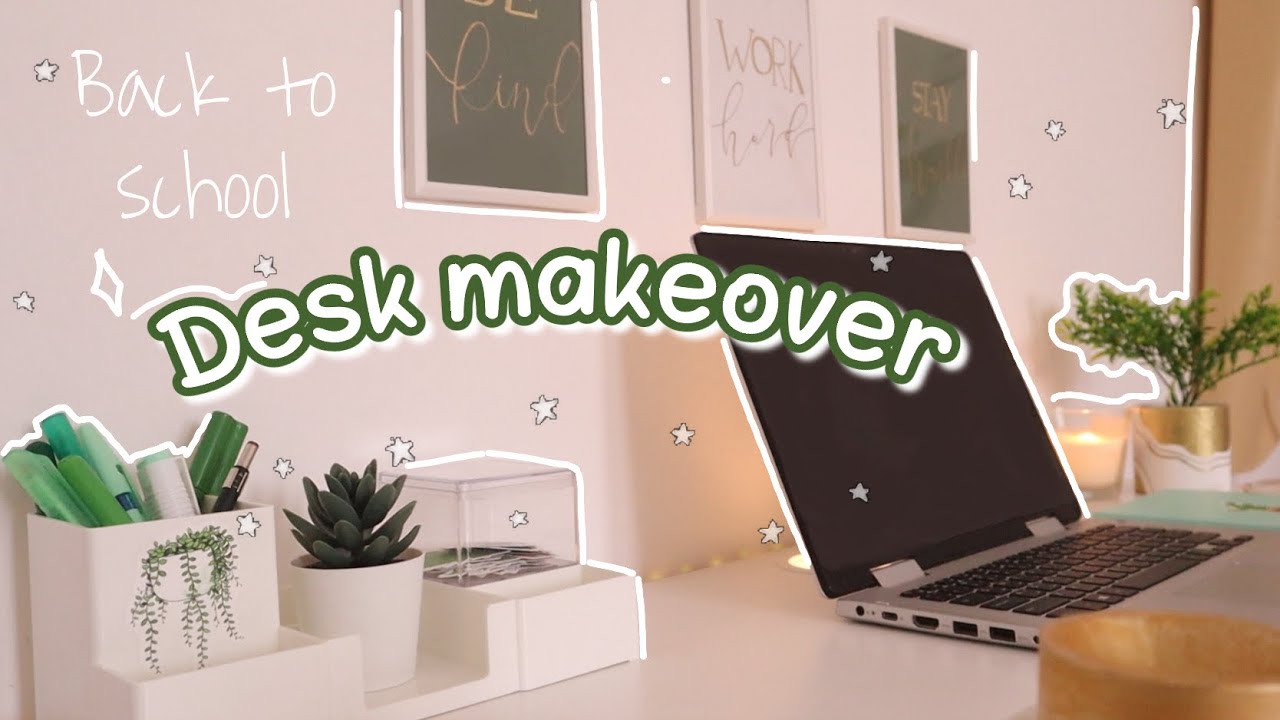 جولة في مكتبي 🖥 العودة الى المدرسة و ترتيب المكتب Desk makeover DIY | back to school 📚