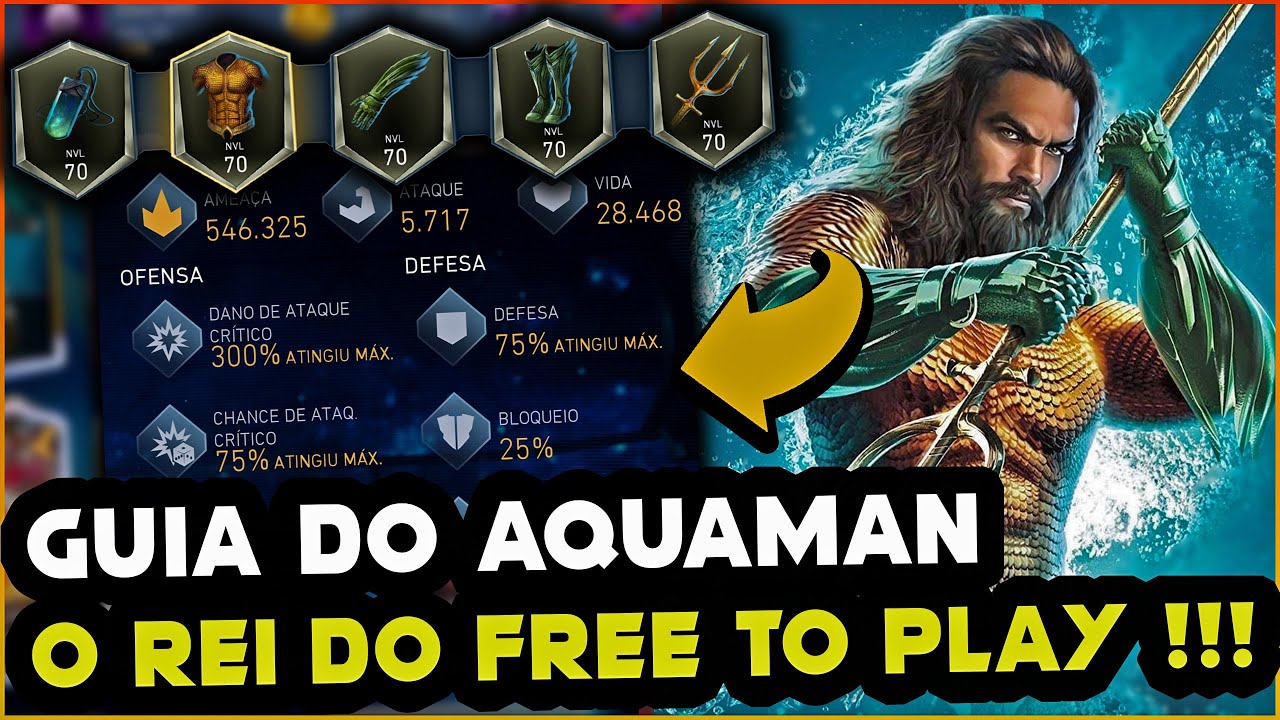 O QUE VOCÊ PRECISA SABER DO AQUAMAN REI DE ATLÂNTIDA, MELHOR PERSONAGEM F2P PARA RAID !!!
