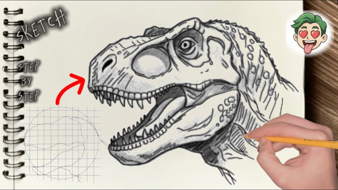 How to Draw a T-Rex Step by Step | Realistic Dinosaur Pencil Sketch