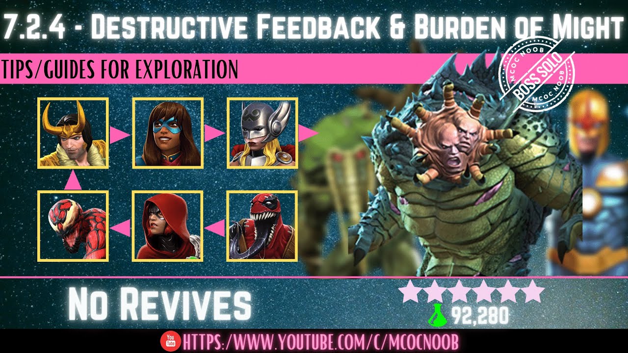 MCOC: Act 7.2.4 - Destructive Feedback, Burden of Might -(Book 2, Act 1.2)- Tips/Guides - No Revives