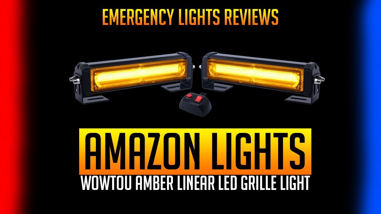 WOWTOU Amber Grille Light Head, 16W Bright Linear LED Mini Strobe Lightbar