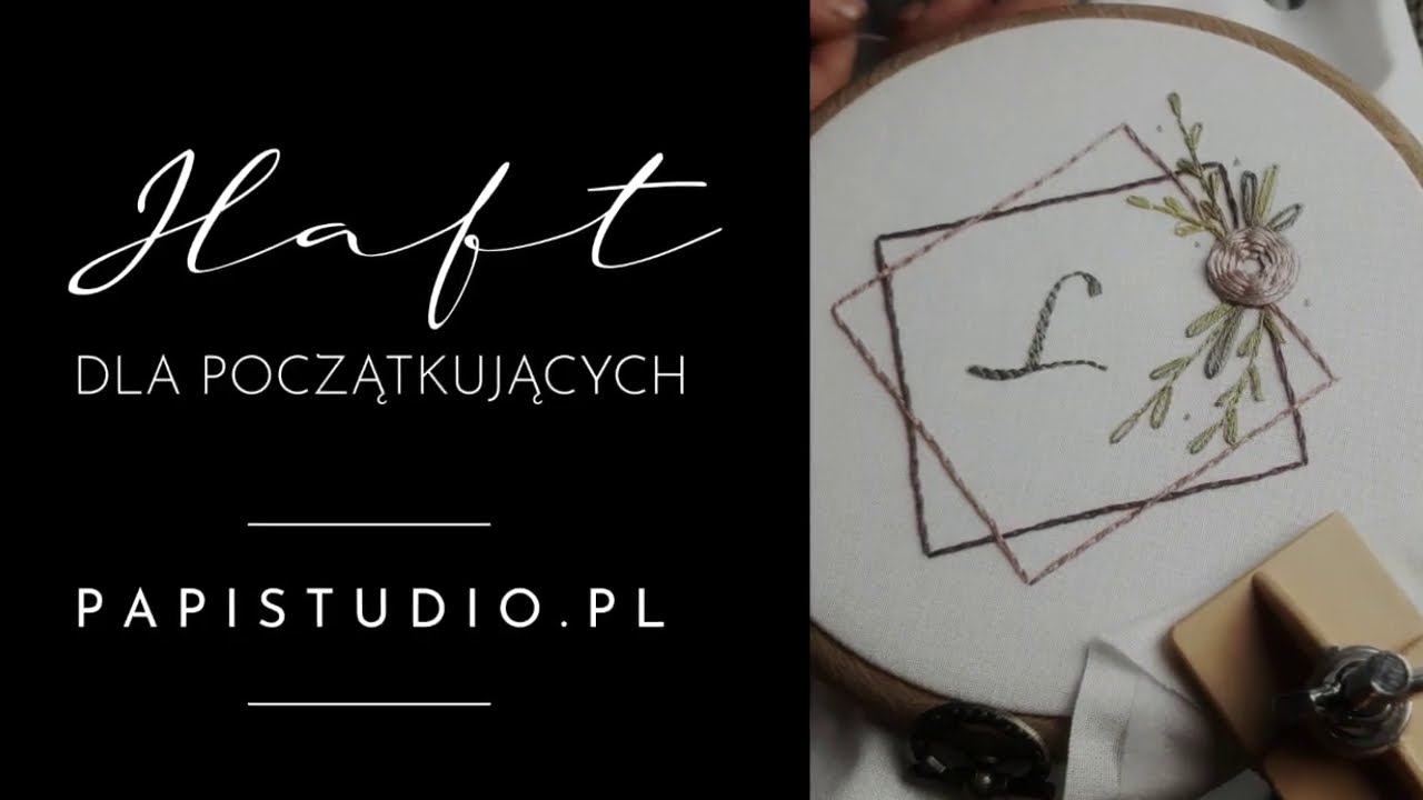 Haft płaski ręczny w tamborku - monogram - w przyspieszonym tempie x16 - Speed up embroidery letter
