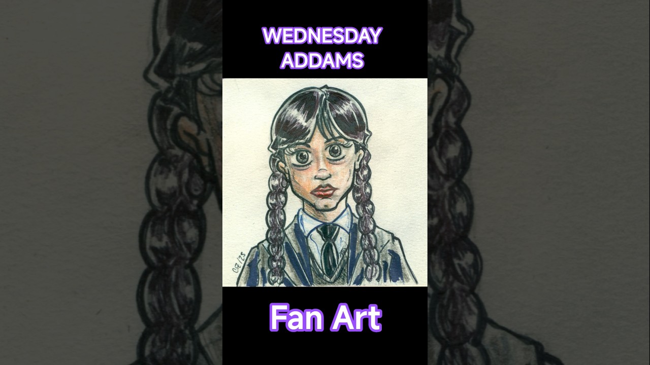 #wednesday #addams #fanart #pasoapaso #tinta y #lapicesdecolores #netflix