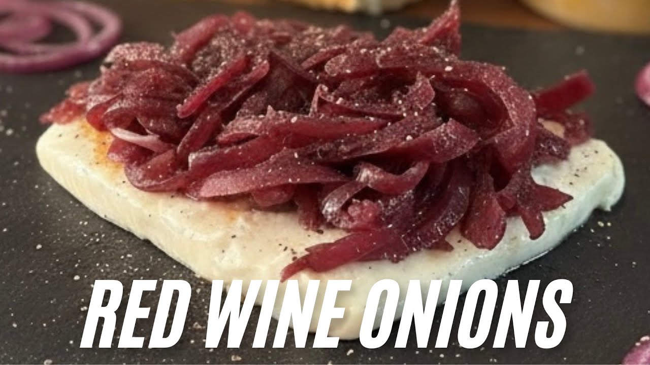 Sweet & Savory Red Wine Onions Over Melted Cheese | Veggie Treat