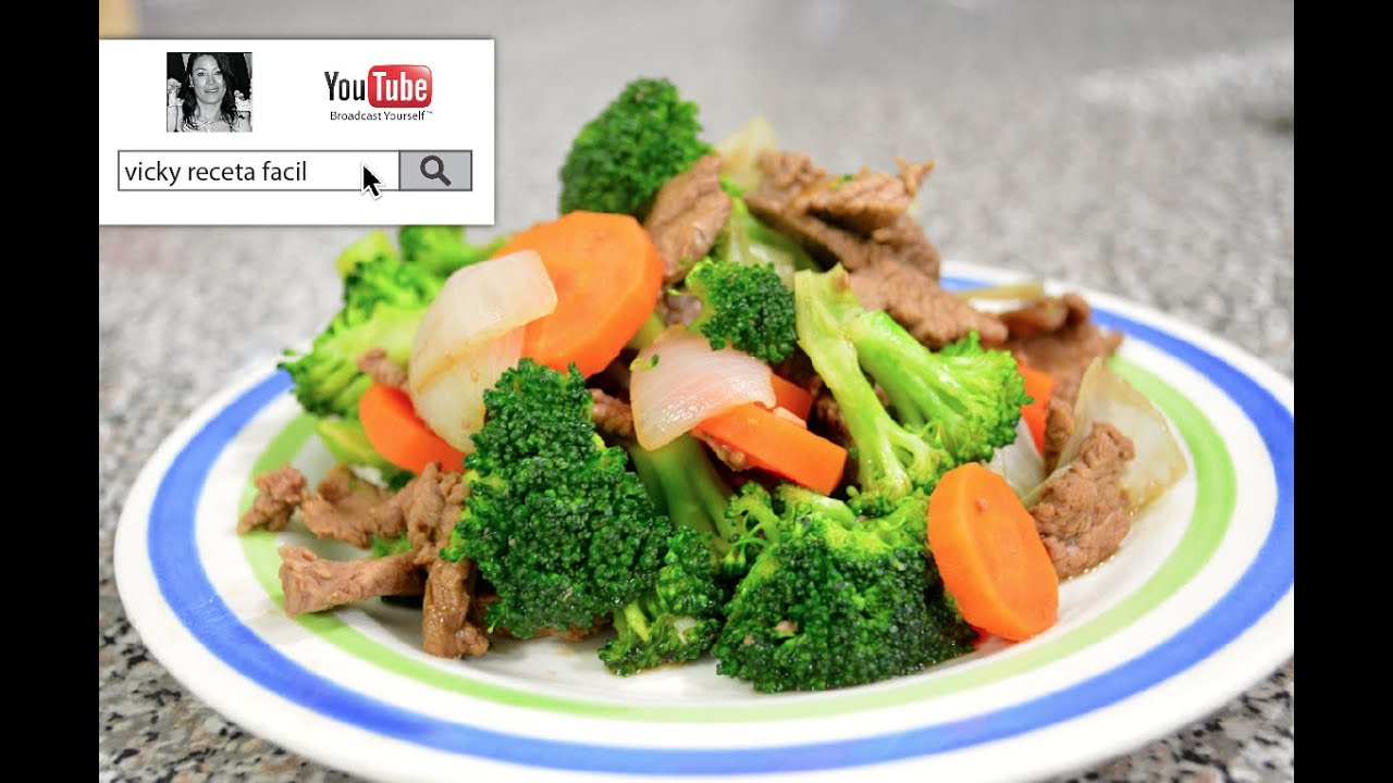 CARNE CON BROCOLI Comida China | Vicky Receta Facil