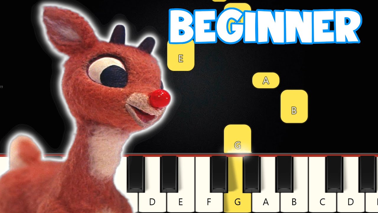 Rudolph the Red Nosed Reindeer | Beginner Piano Tutorial | Easy Piano